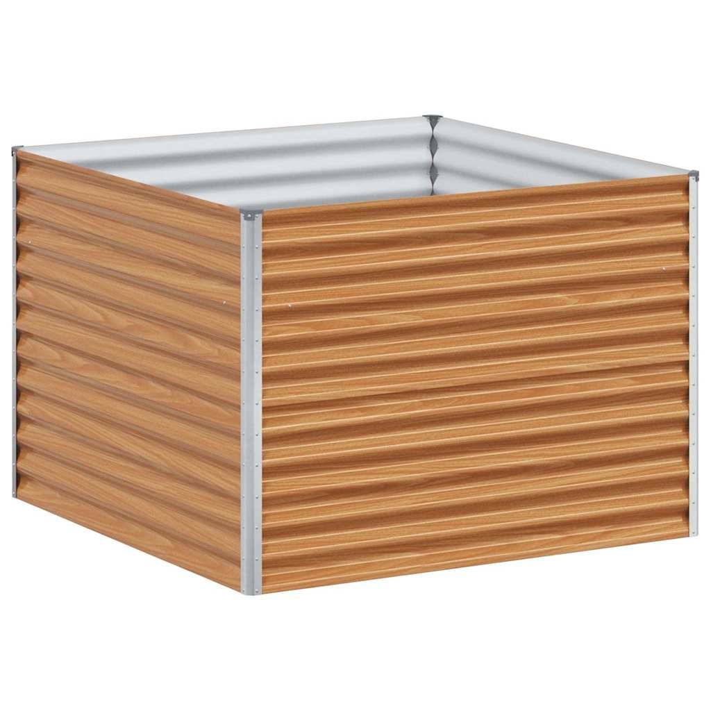 vidaXL Hochbeet Hellbraun 98 x 100 x 68 cm Verzinkter Stahl
