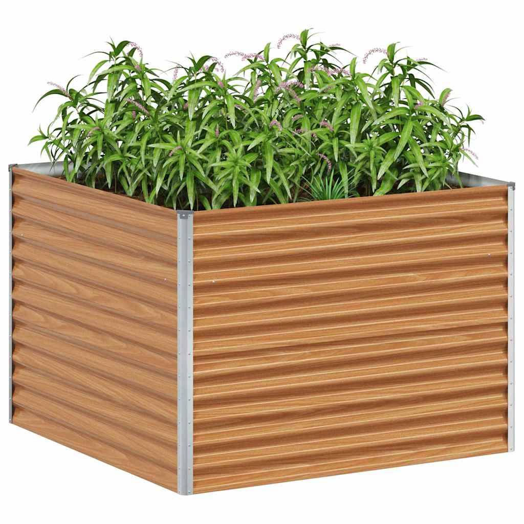 vidaXL Hochbeet Hellbraun 98 x 100 x 68 cm Verzinkter Stahl