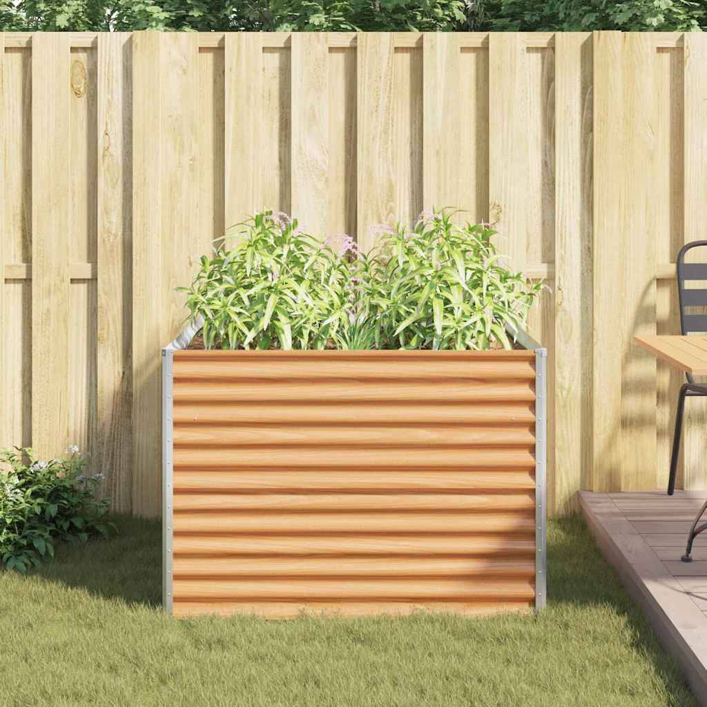 vidaXL Hochbeet Hellbraun 98 x 100 x 68 cm Verzinkter Stahl