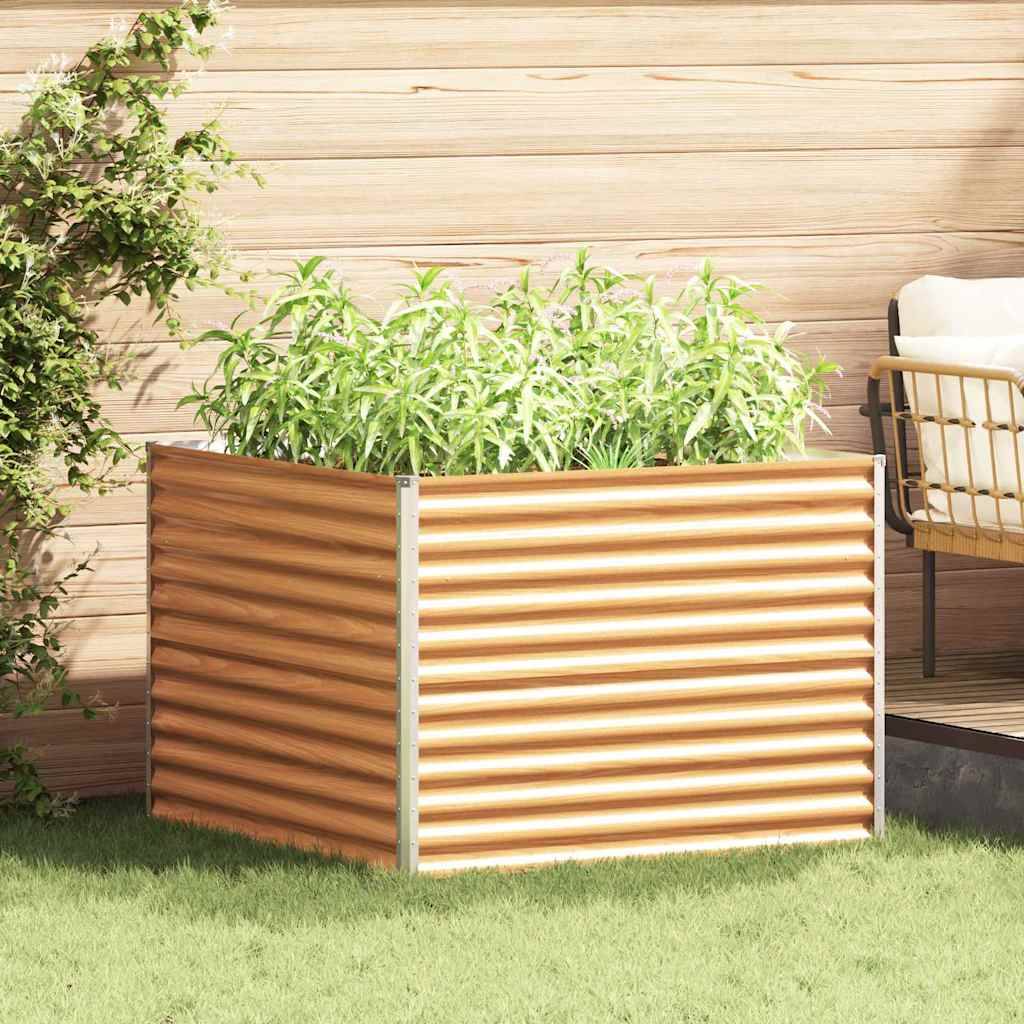 vidaXL Hochbeet Hellbraun 98 x 100 x 68 cm Verzinkter Stahl
