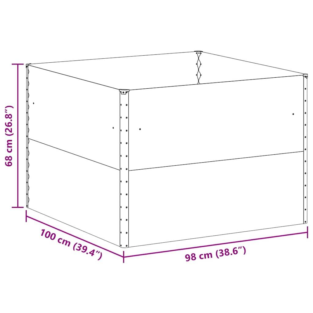 vidaXL Hochbeet Hellbraun 98 x 100 x 68 cm Verzinkter Stahl