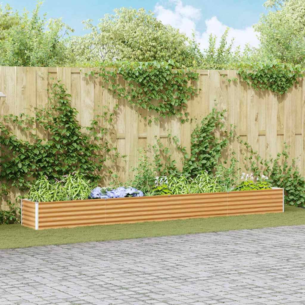 vidaXL Hochbeet Hellbraun 390 x 50 x 36 cm Verzinkter Stahl