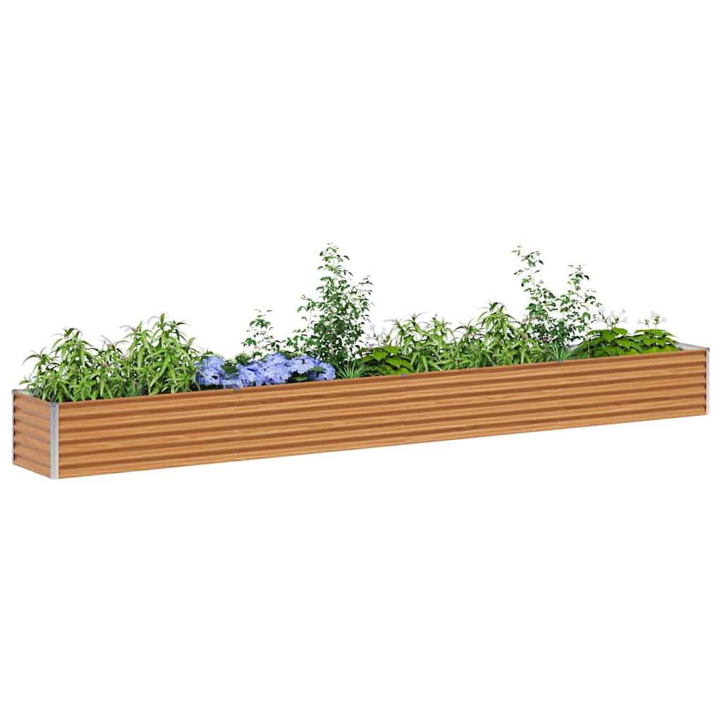 vidaXL Hochbeet Hellbraun 390 x 50 x 36 cm Verzinkter Stahl