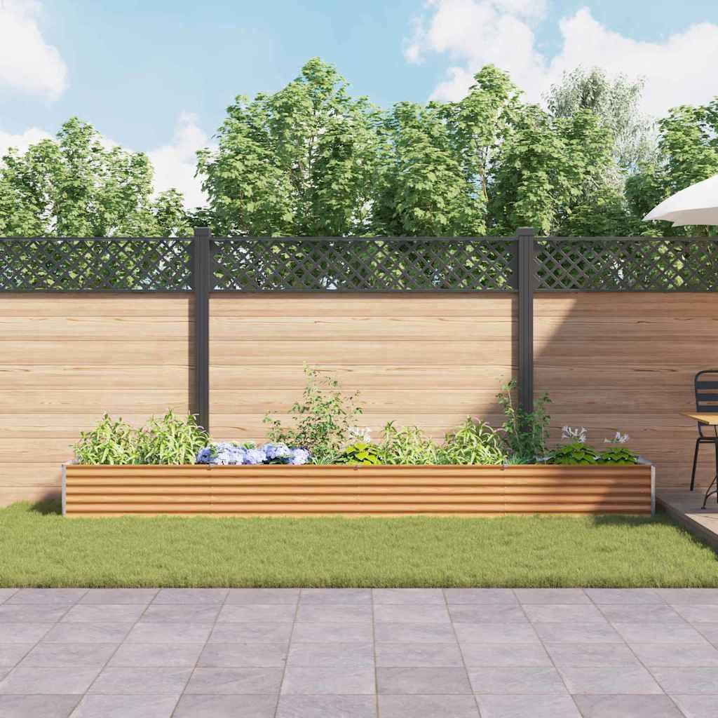 vidaXL Hochbeet Hellbraun 390 x 50 x 36 cm Verzinkter Stahl