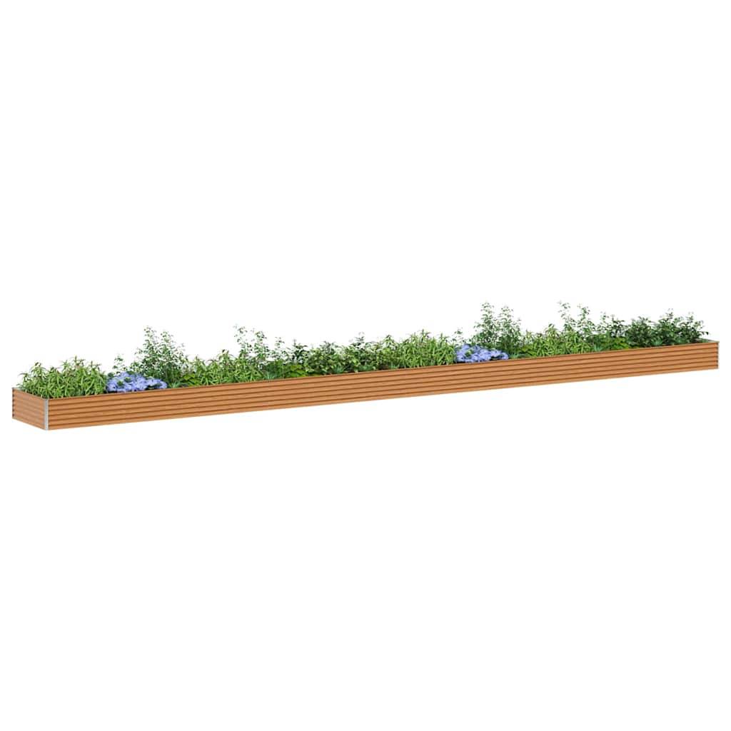 vidaXL Hochbeet Hellbraun 970 x 100 x 36 cm Verzinkter Stahl