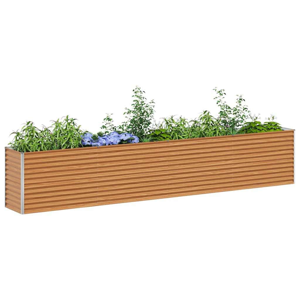 vidaXL Hochbeet Hellbraun 390 x 50 x 68 cm Verzinkter Stahl