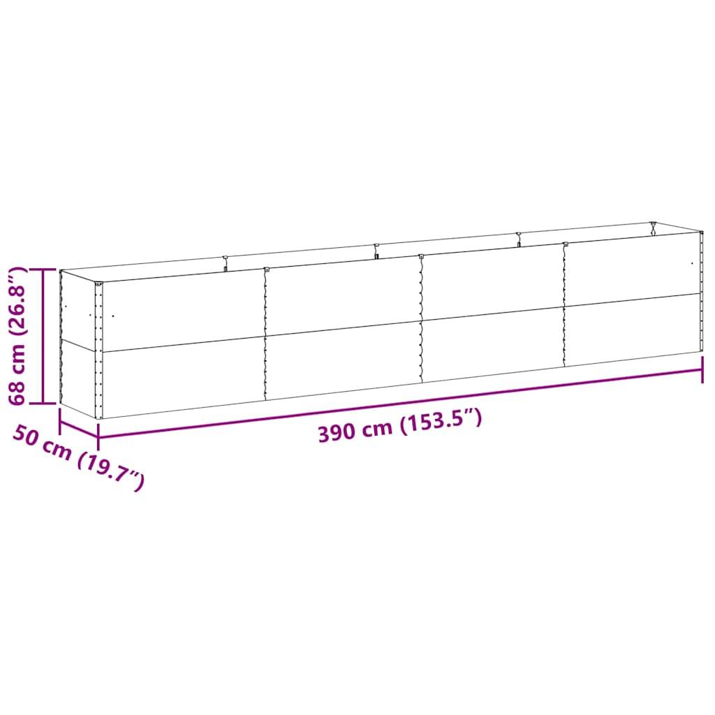 vidaXL Hochbeet Hellbraun 390 x 50 x 68 cm Verzinkter Stahl