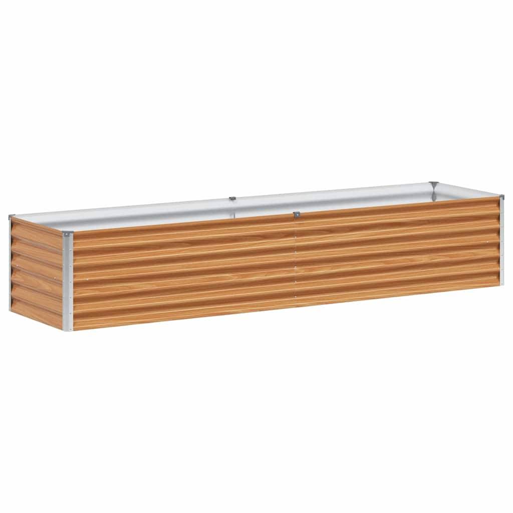 vidaXL Hochbeet Hellbraun 195 x 50 x 36 cm Verzinkter Stahl