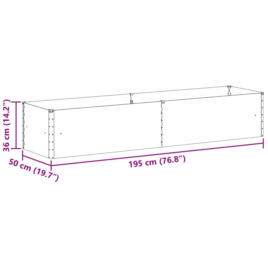 vidaXL Hochbeet Hellbraun 195 x 50 x 36 cm Verzinkter Stahl