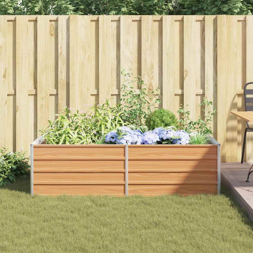 vidaXL Hochbeet Hellbraun 160 x 80 x 45 cm Verzinkter Stahl