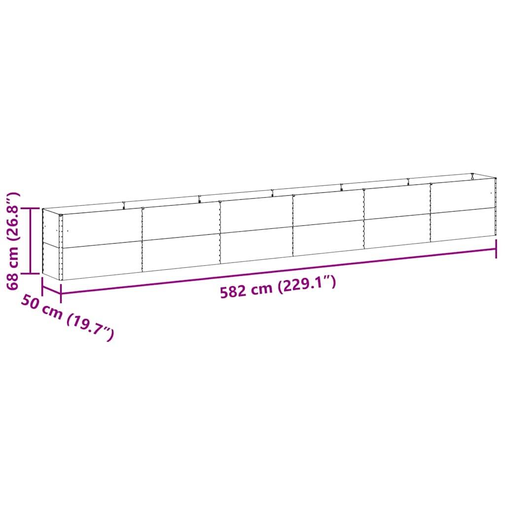vidaXL Hochbeet Hellbraun 582 x 50 x 68 cm Verzinkter Stahl