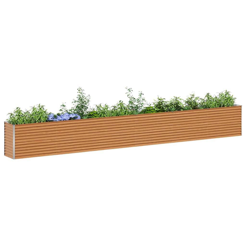vidaXL Hochbeet Hellbraun 582 x 50 x 68 cm Verzinkter Stahl