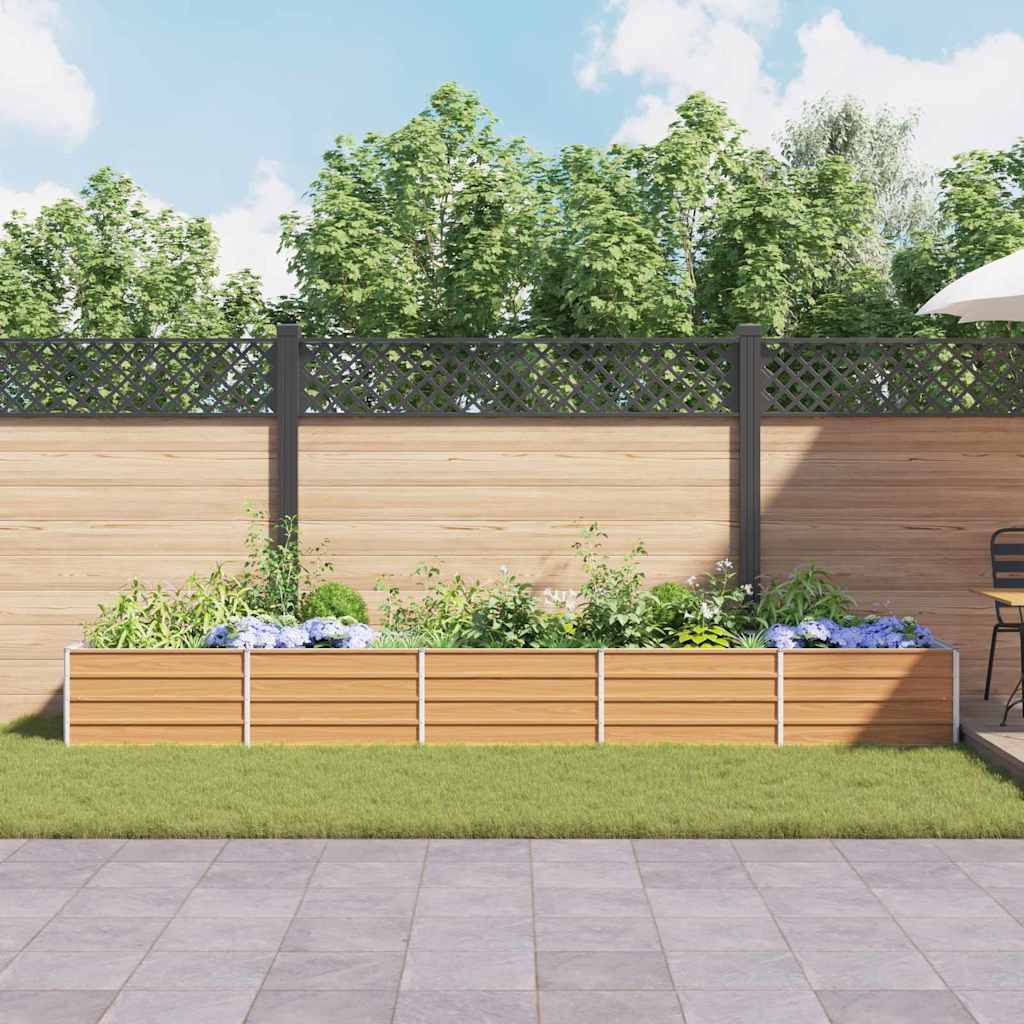 vidaXL Hochbeet Hellbraun 400 x 80 x 45 cm Verzinkter Stahl