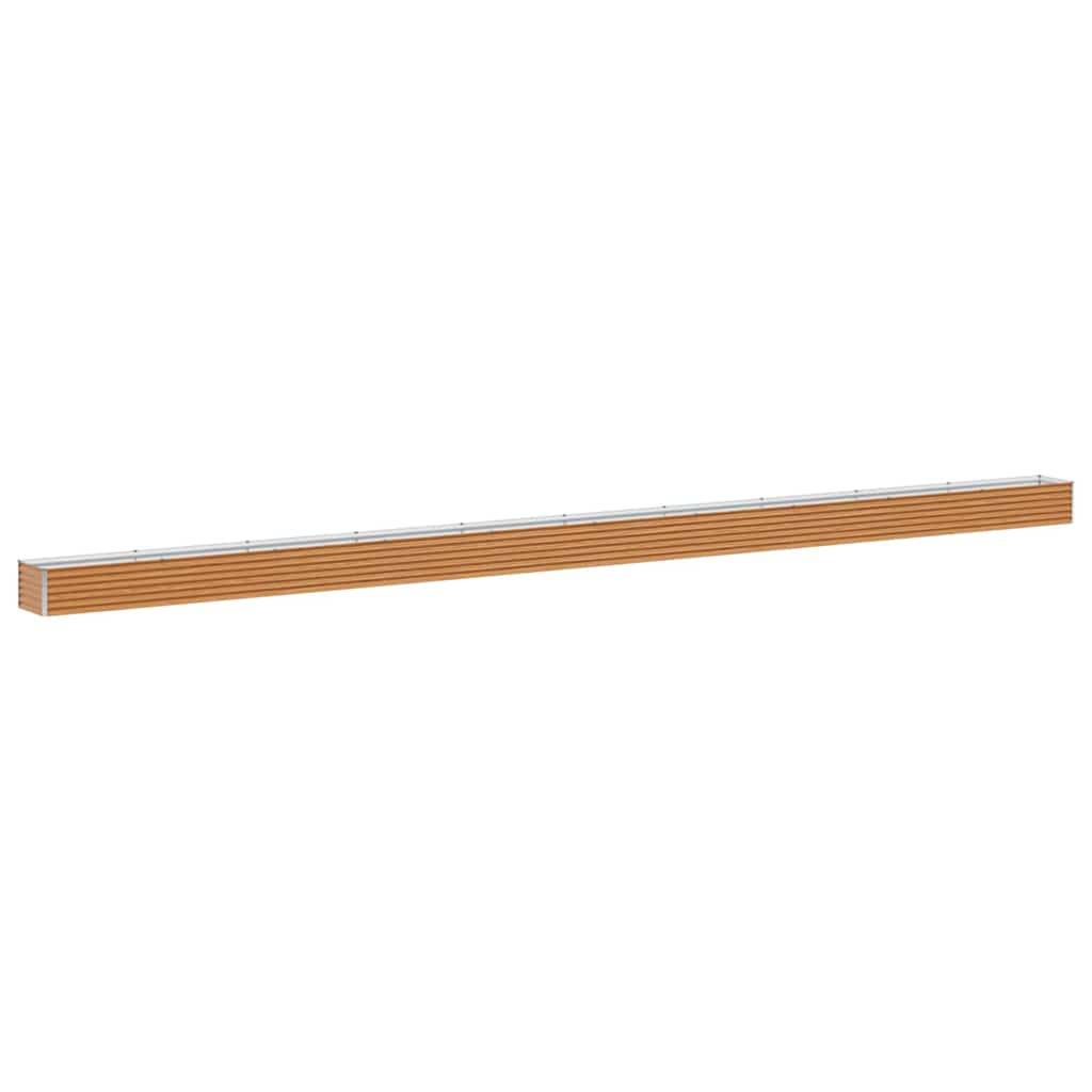 vidaXL Hochbeet Hellbraun 970 x 50 x 36 cm Verzinkter Stahl