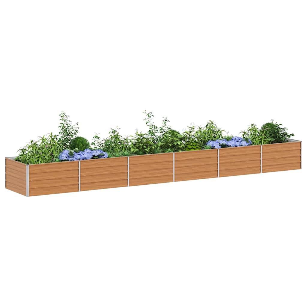 vidaXL Hochbeet Hellbraun 480 x 80 x 45 cm Verzinkter Stahl