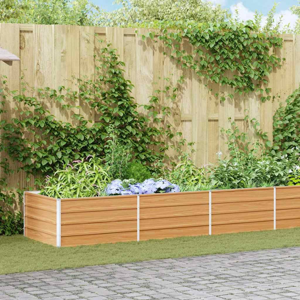 vidaXL Hochbeet Hellbraun 480 x 80 x 45 cm Verzinkter Stahl