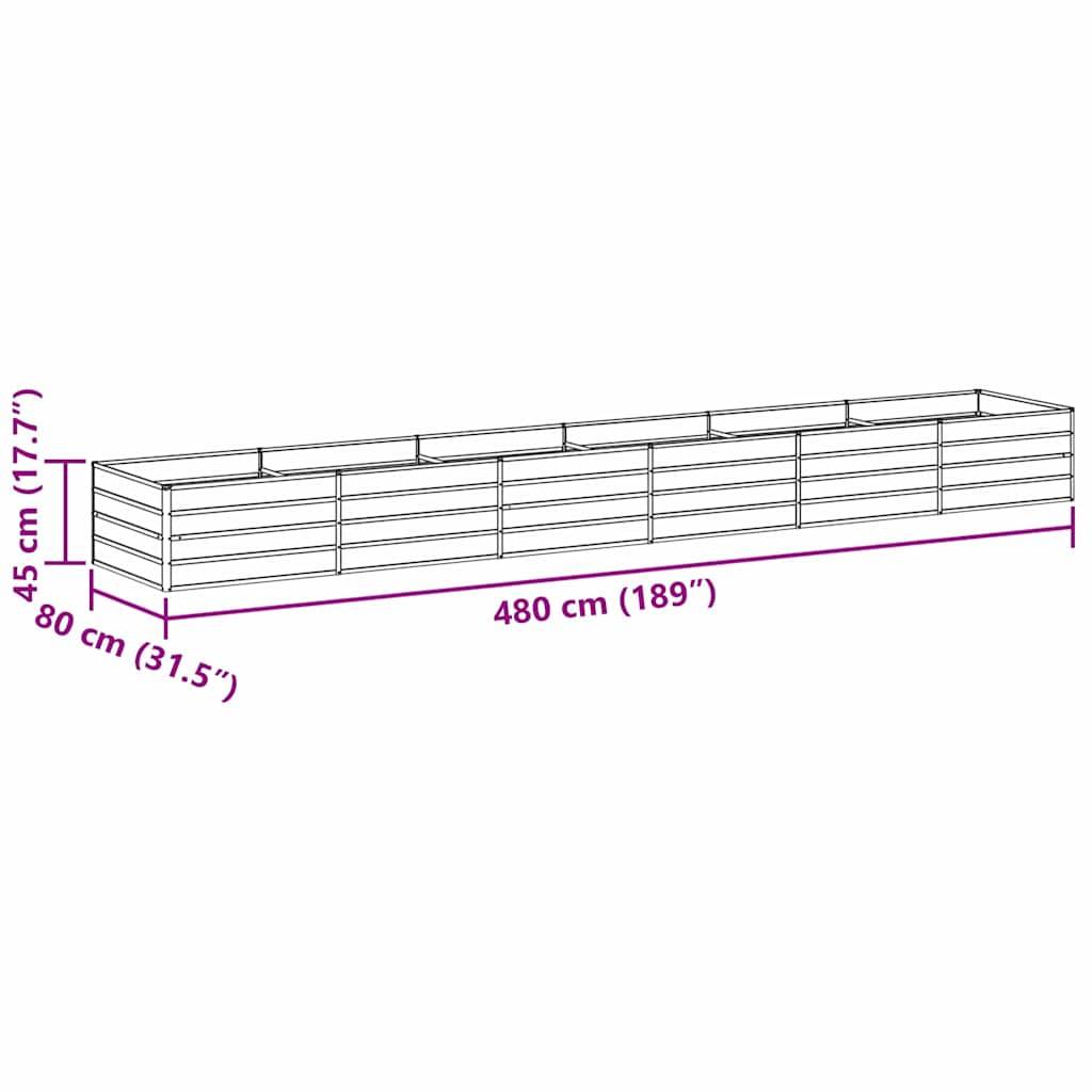 vidaXL Hochbeet Hellbraun 480 x 80 x 45 cm Verzinkter Stahl