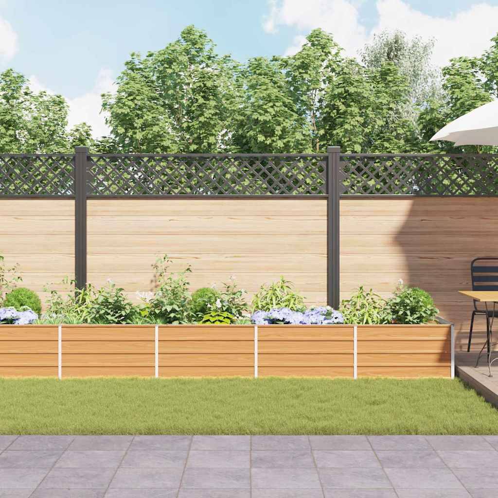 vidaXL Hochbeet Hellbraun 480 x 80 x 45 cm Verzinkter Stahl
