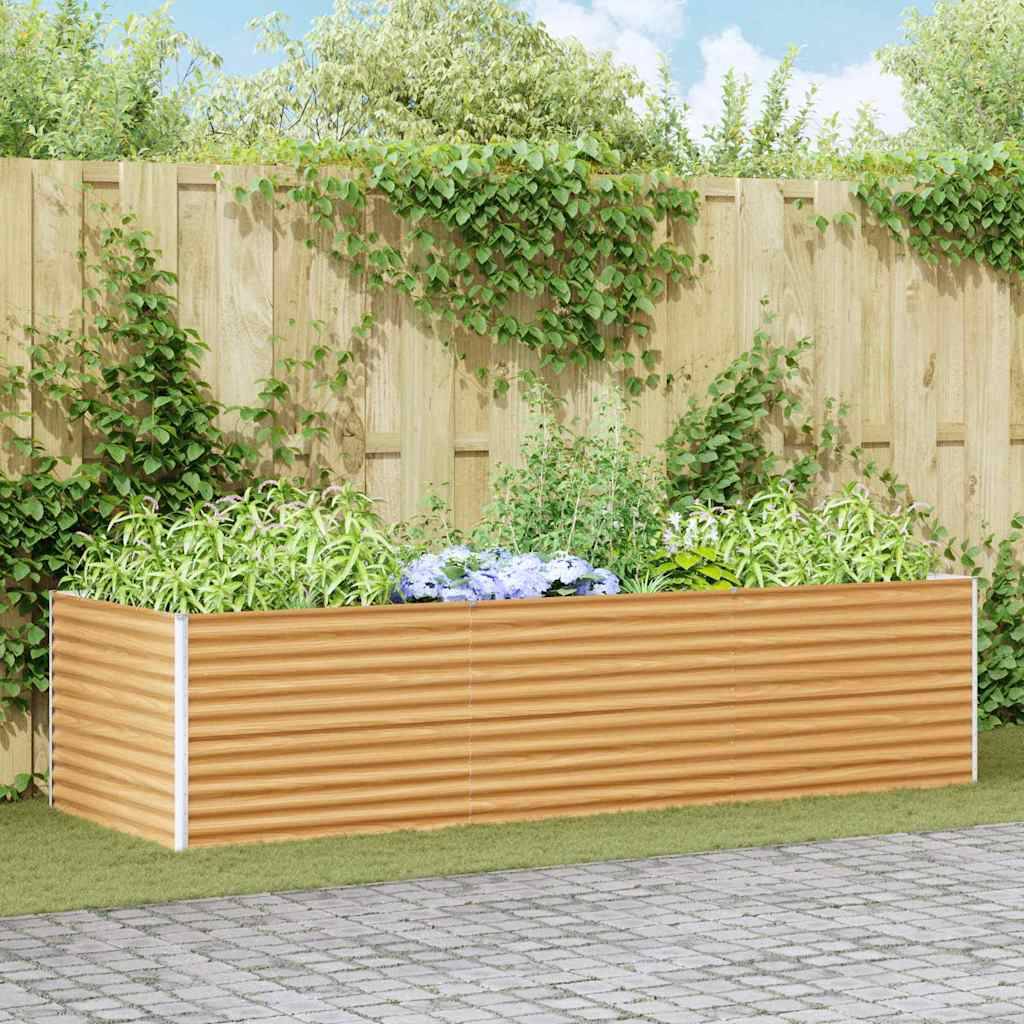 vidaXL Hochbeet Hellbraun 290 x 100 x 68 cm Verzinkter Stahl