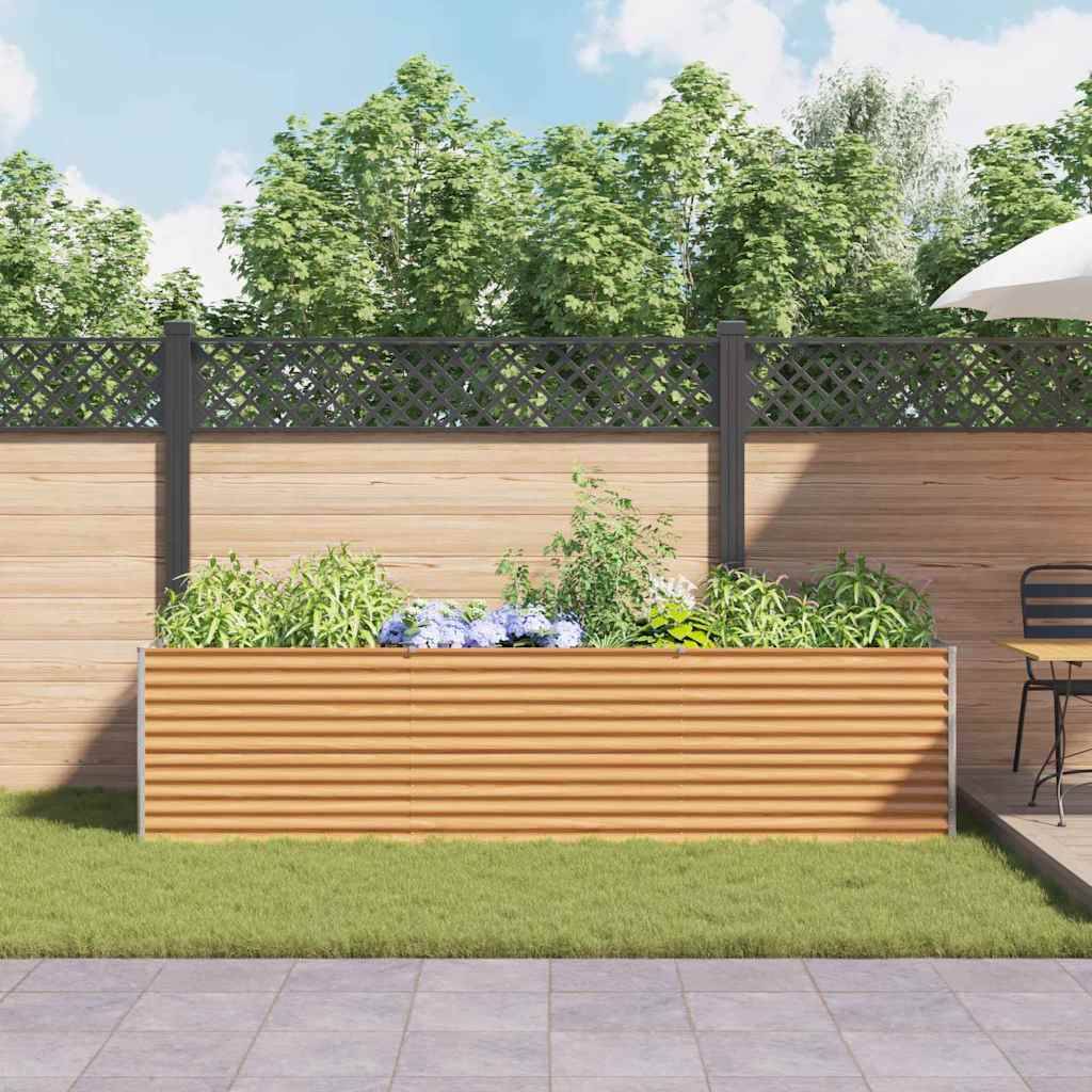 vidaXL Hochbeet Hellbraun 290 x 100 x 68 cm Verzinkter Stahl