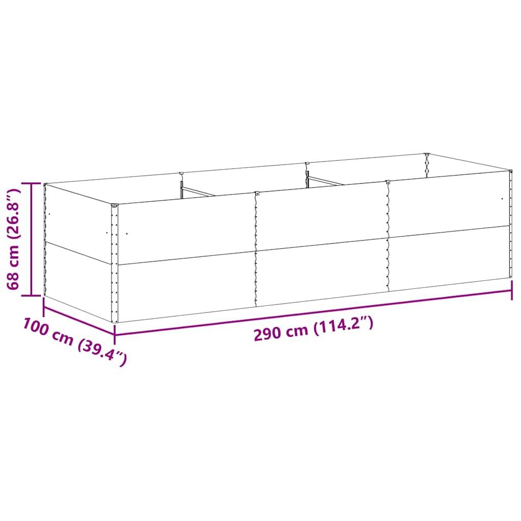 vidaXL Hochbeet Hellbraun 290 x 100 x 68 cm Verzinkter Stahl