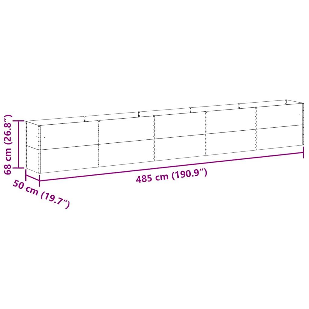 vidaXL Hochbeet Hellbraun 485 x 50 x 68 cm Verzinkter Stahl