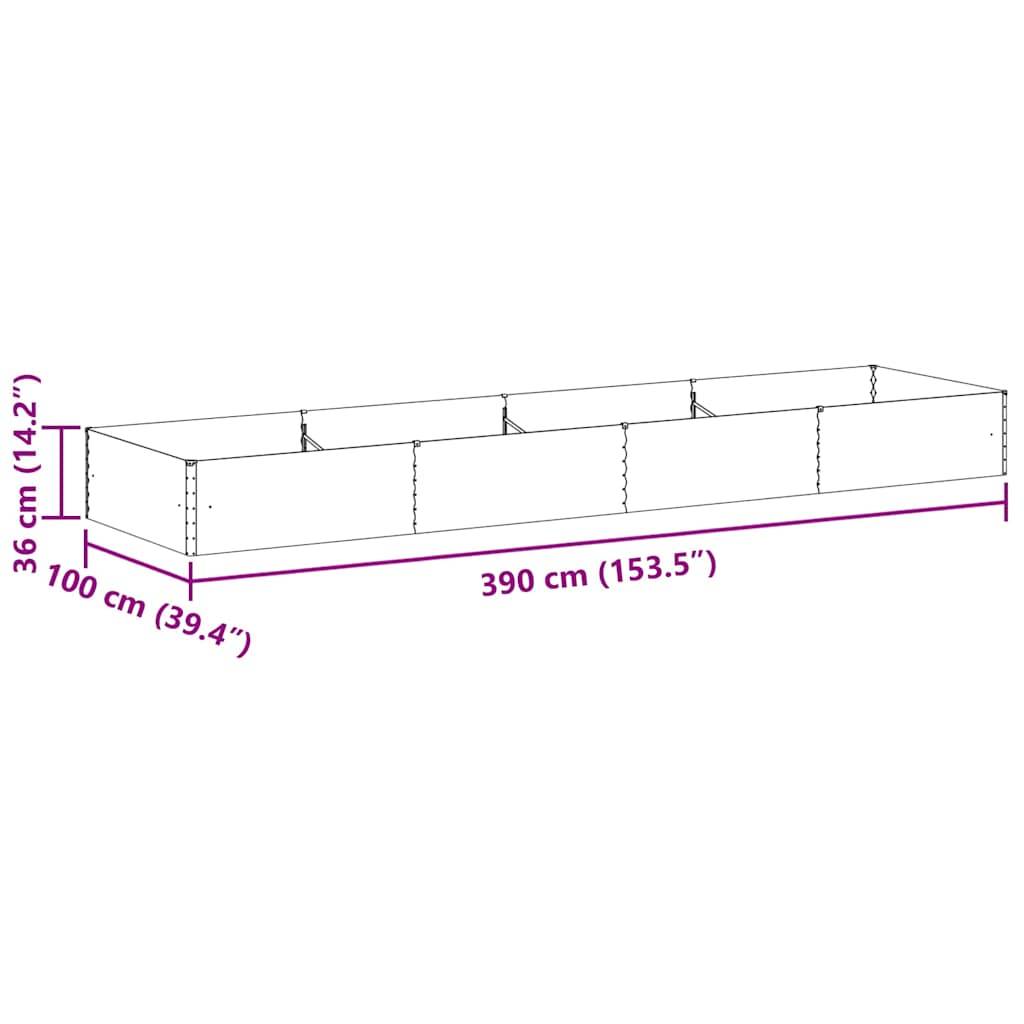 vidaXL Hochbeet Hellbraun 390 x 100 x 36 cm Verzinkter Stahl