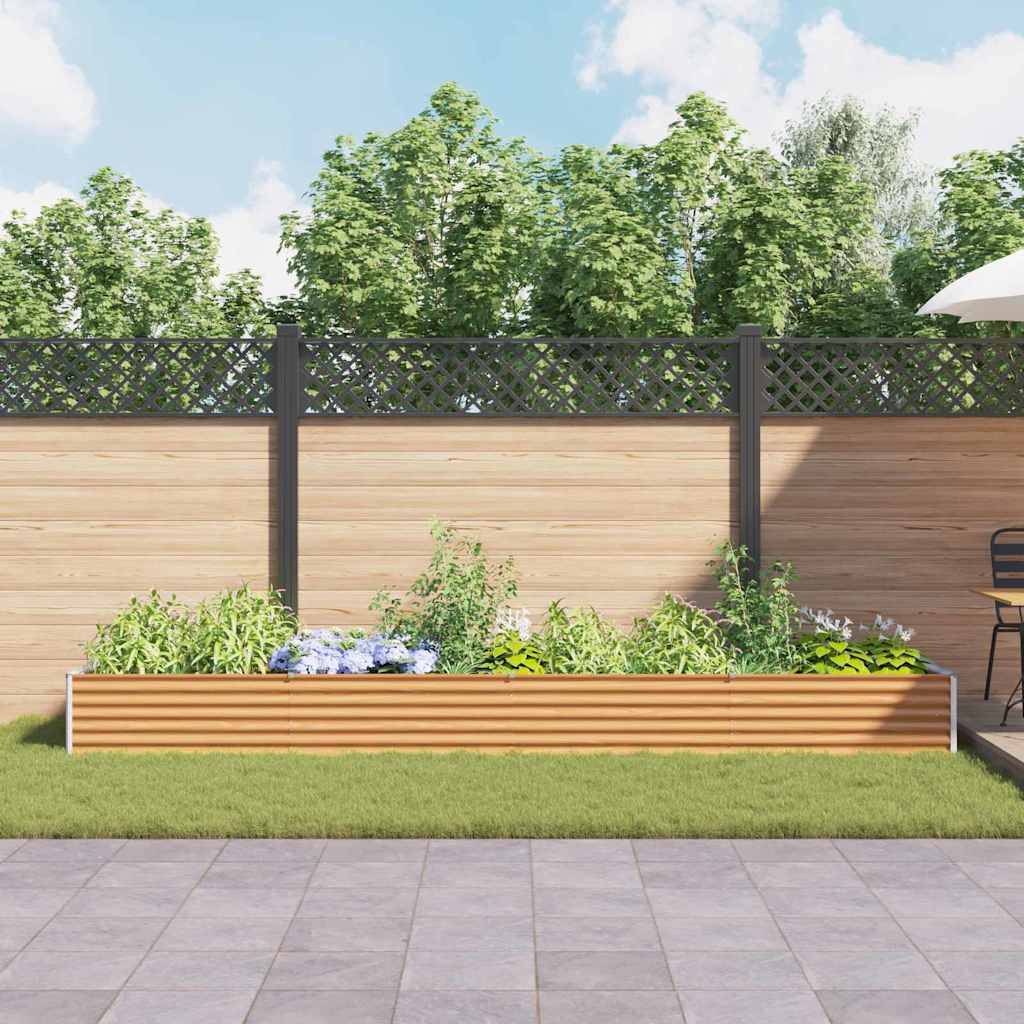 vidaXL Hochbeet Hellbraun 390 x 100 x 36 cm Verzinkter Stahl
