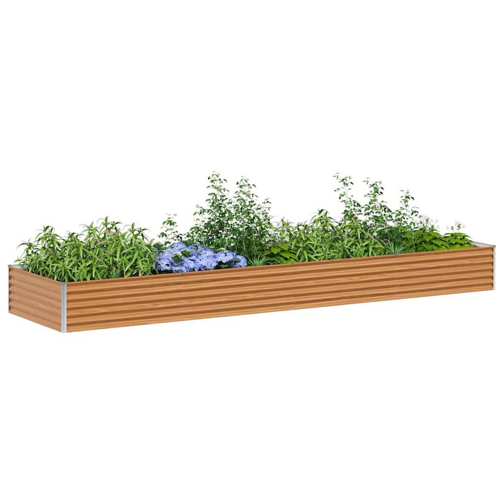 vidaXL Hochbeet Hellbraun 390 x 100 x 36 cm Verzinkter Stahl
