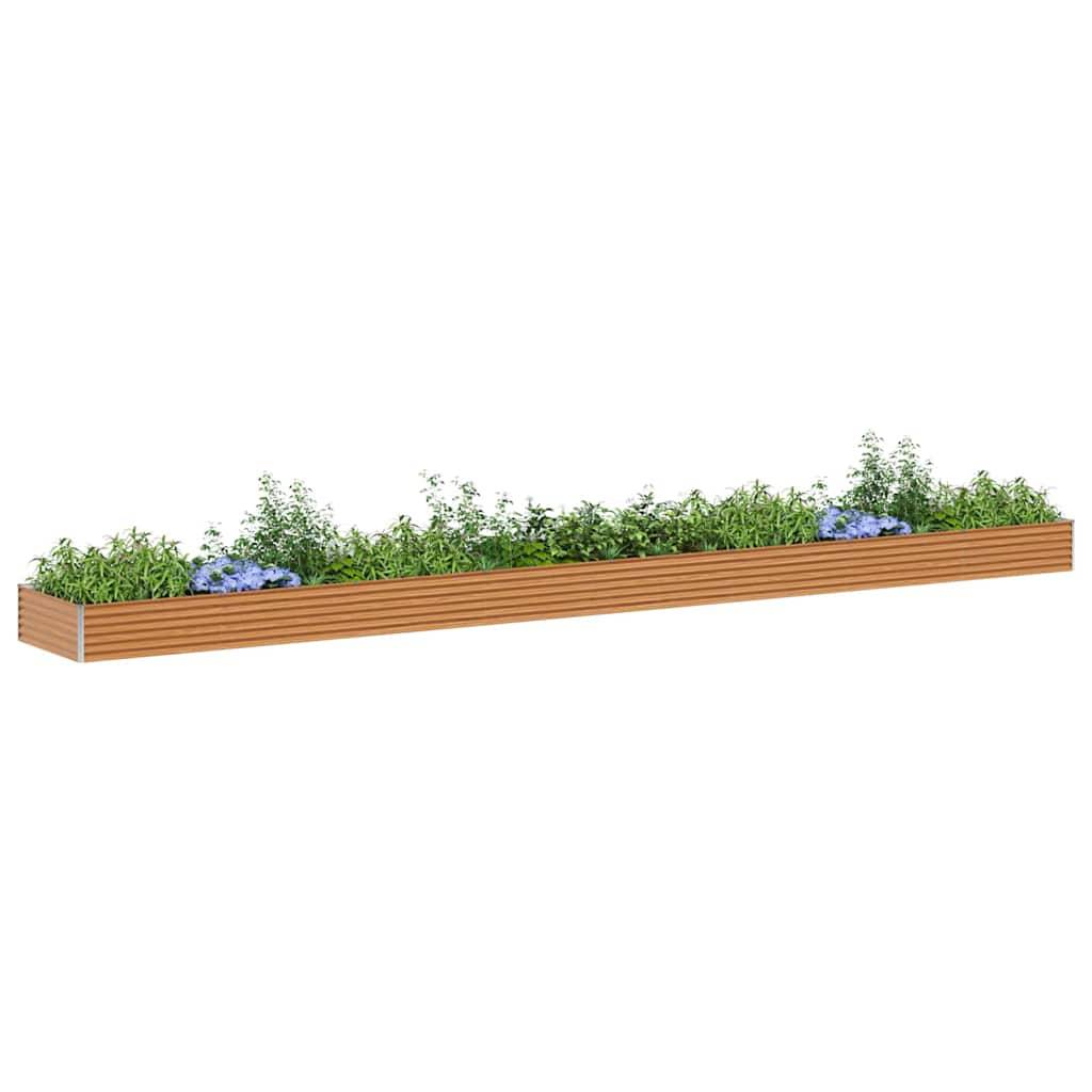 vidaXL Hochbeet Hellbraun 775 x 100 x 36 cm Verzinkter Stahl