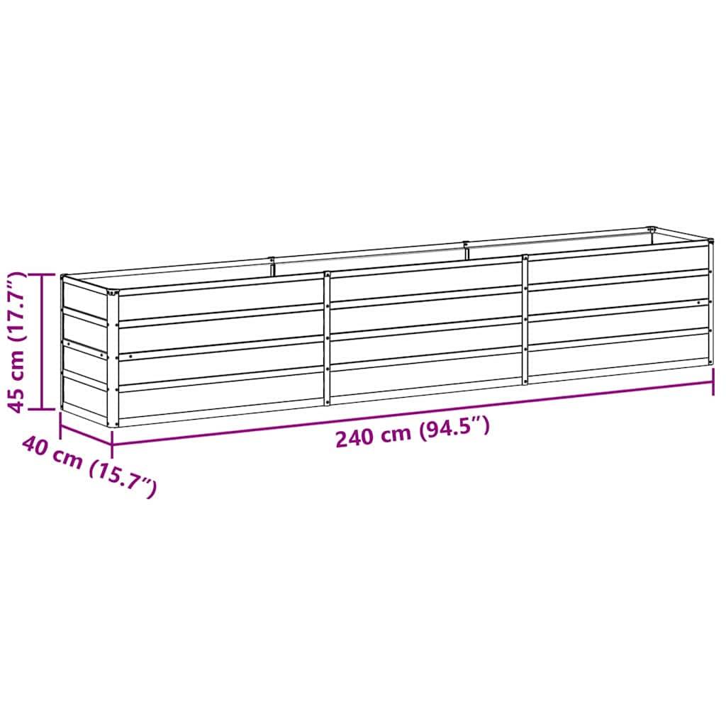 vidaXL Hochbeet Hellbraun 240 x 40 x 45 cm Verzinkter Stahl