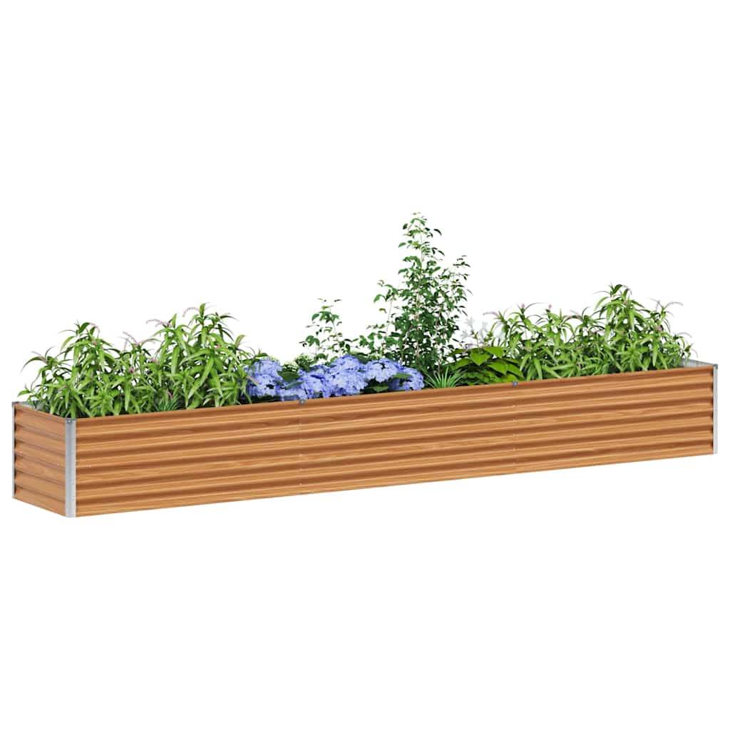 vidaXL Hochbeet Hellbraun 290 x 50 x 36 cm Verzinkter Stahl