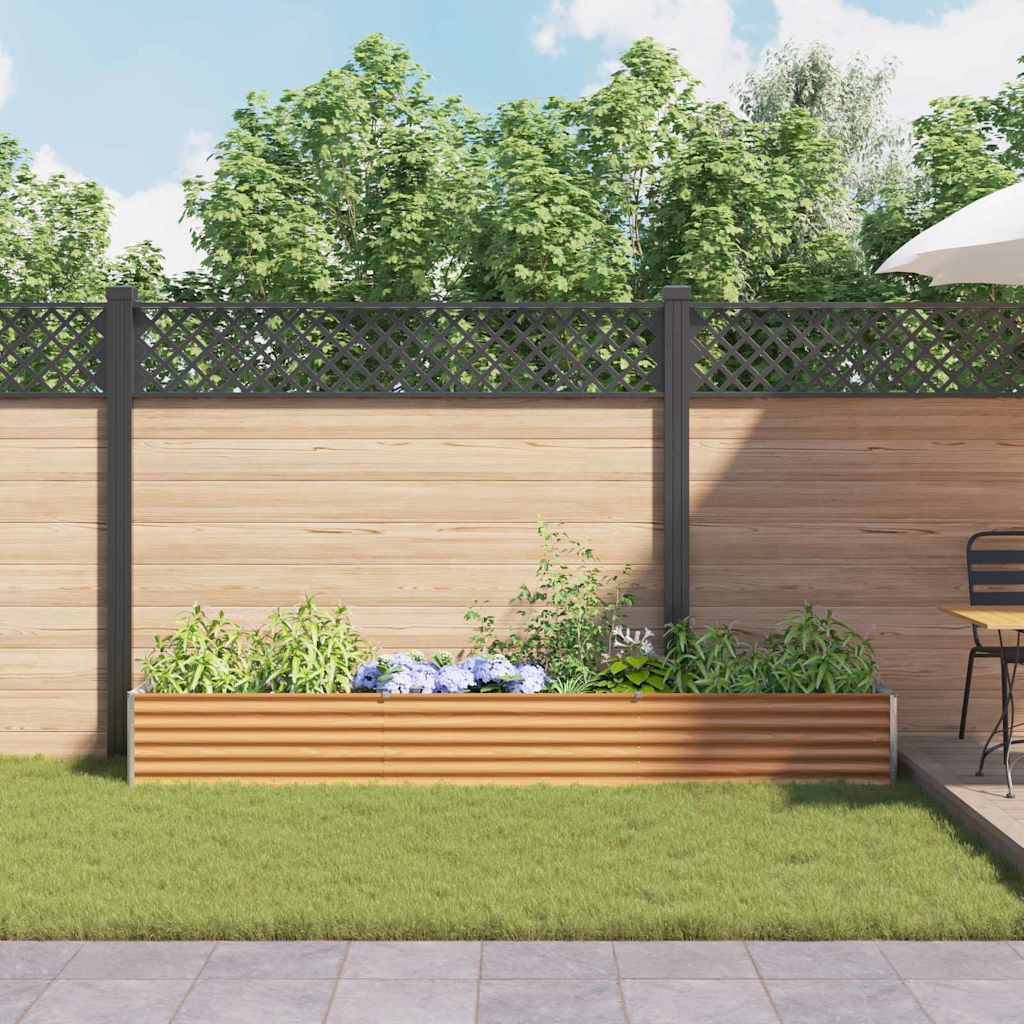 vidaXL Hochbeet Hellbraun 290 x 50 x 36 cm Verzinkter Stahl