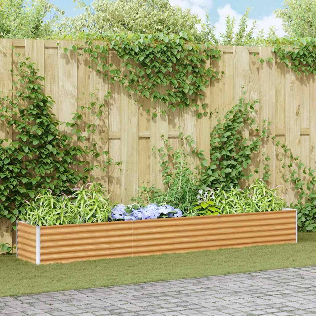 vidaXL Hochbeet Hellbraun 290 x 50 x 36 cm Verzinkter Stahl