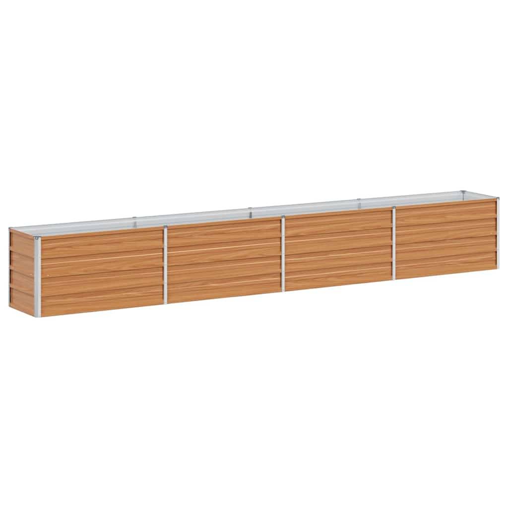 vidaXL Hochbeet Hellbraun 320 x 40 x 45 cm Verzinkter Stahl