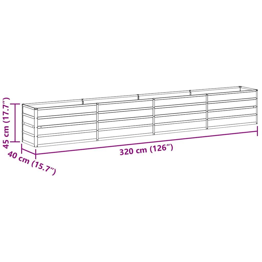 vidaXL Hochbeet Hellbraun 320 x 40 x 45 cm Verzinkter Stahl