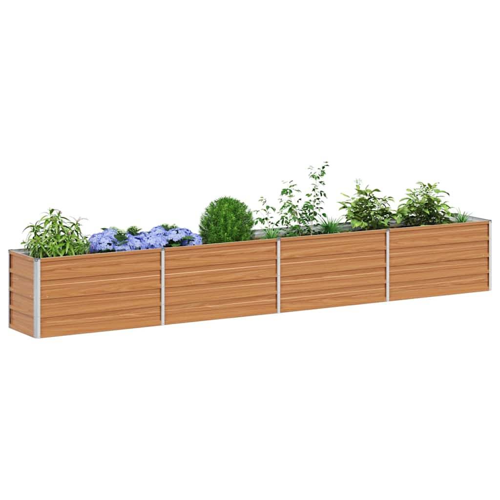 vidaXL Hochbeet Hellbraun 320 x 40 x 45 cm Verzinkter Stahl