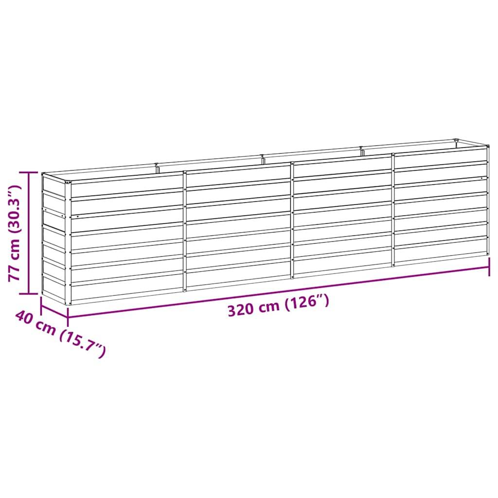 vidaXL Hochbeet Hellbraun 320 x 40 x 77 cm Verzinkter Stahl