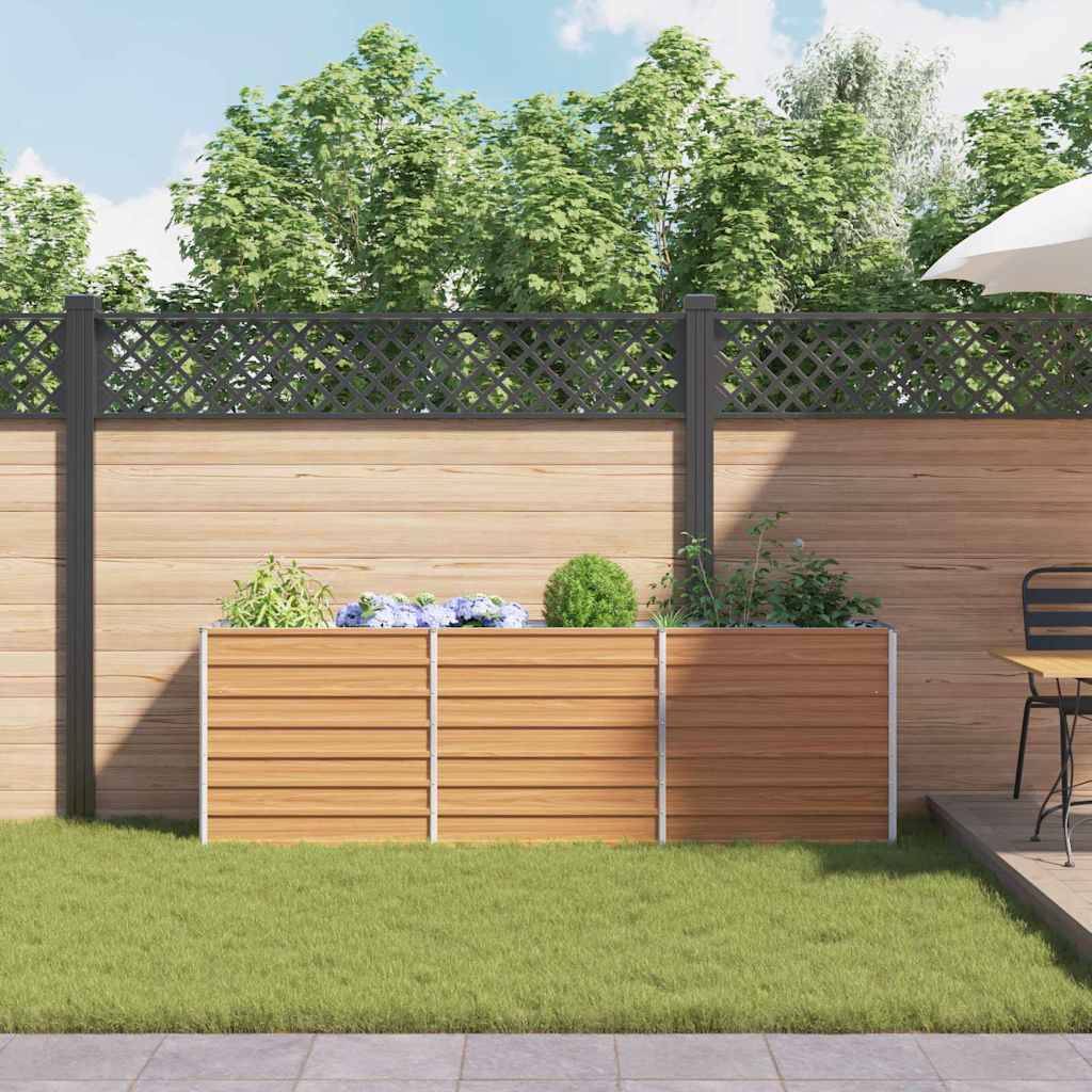 vidaXL Hochbeet Hellbraun 240 x 40 x 77 cm Verzinkter Stahl