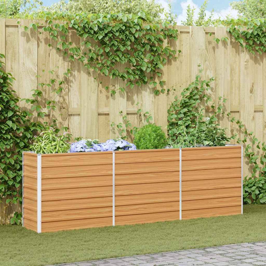 vidaXL Hochbeet Hellbraun 240 x 40 x 77 cm Verzinkter Stahl