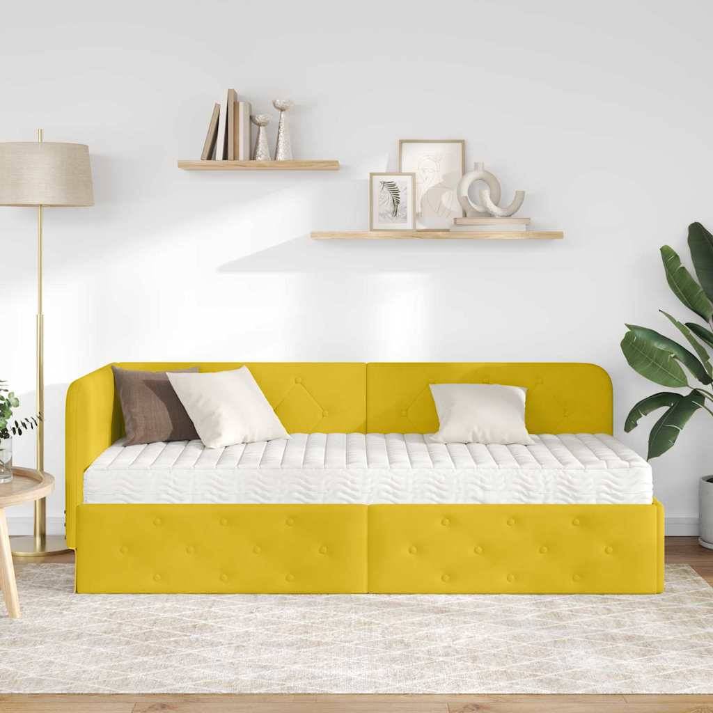 vidaXL Eckbettgestell Gelb 80 x 200 cm Samt