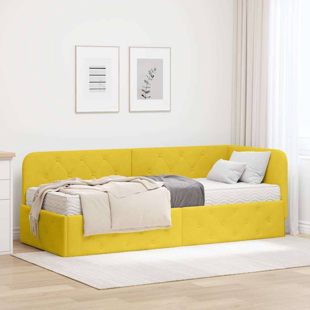 vidaXL Eckbettgestell Gelb 80 x 200 cm Samt