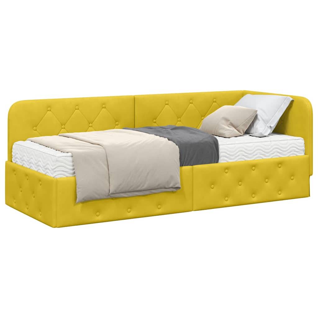 vidaXL Eckbettgestell Gelb 80 x 200 cm Samt