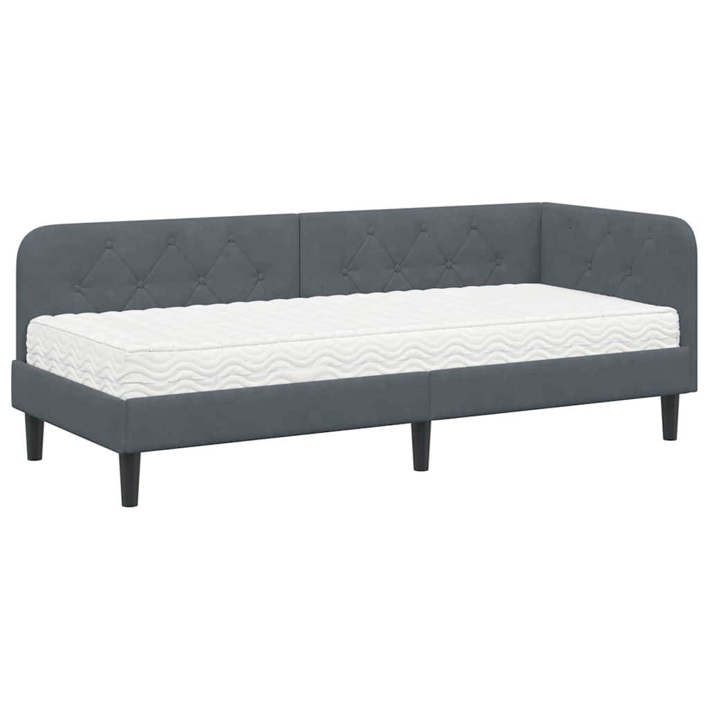 vidaXL Eckbettgestell Dunkelgrau 80 x 200 cm Samt