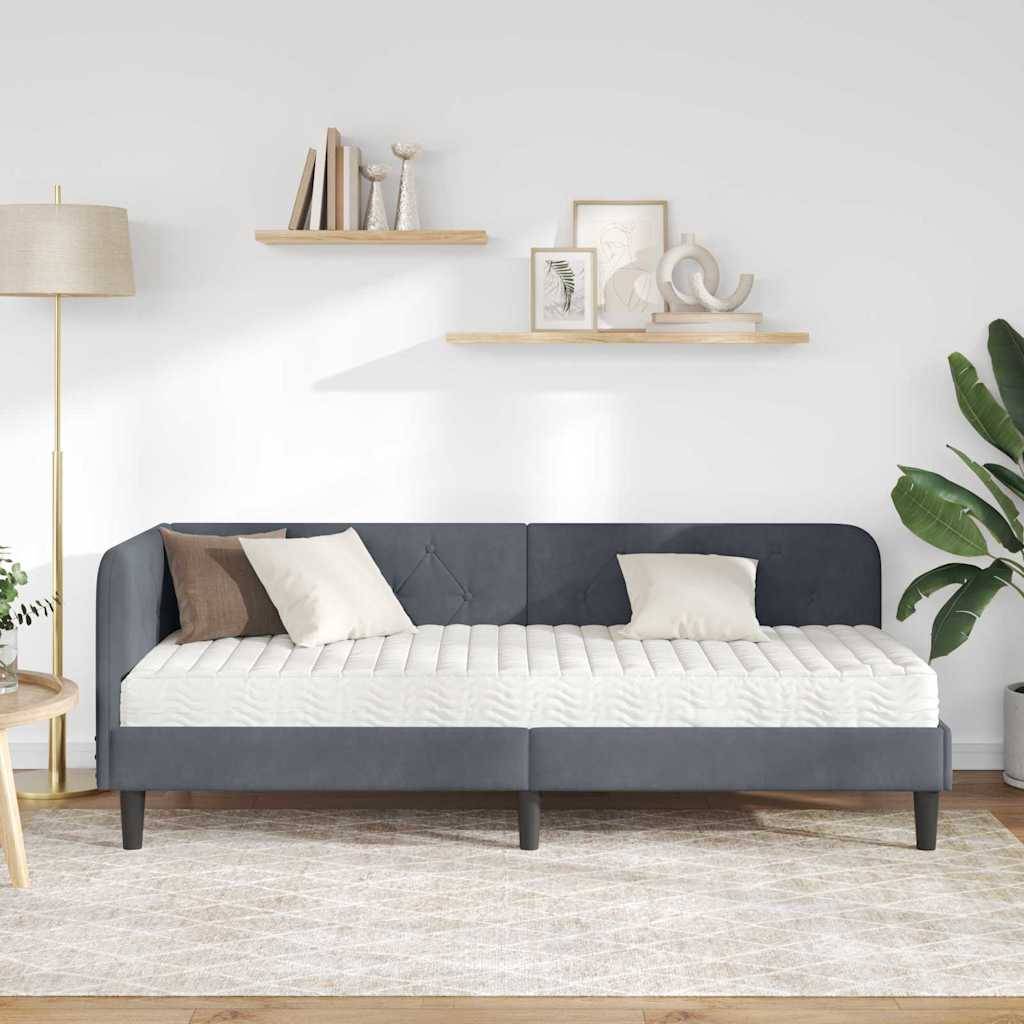 vidaXL Eckbettgestell Dunkelgrau 80 x 200 cm Samt