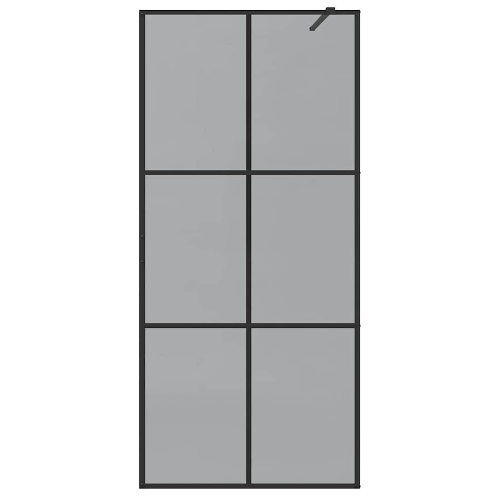 vidaXL Walk-in Duschwand Schwarz 90 x 195 cm Gehärtetes Glas