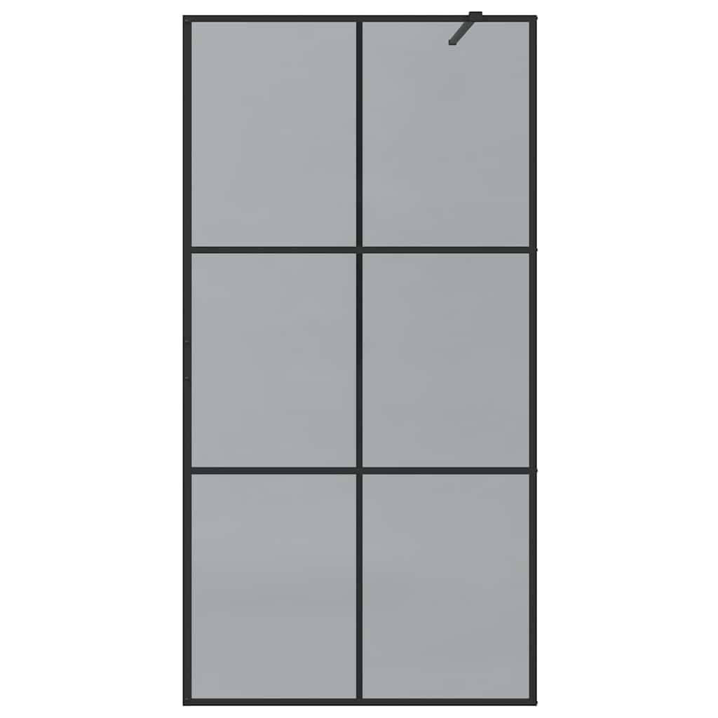 vidaXL Walk-in Duschwand Schwarz 100 x 195 cm Gehärtetes Glas