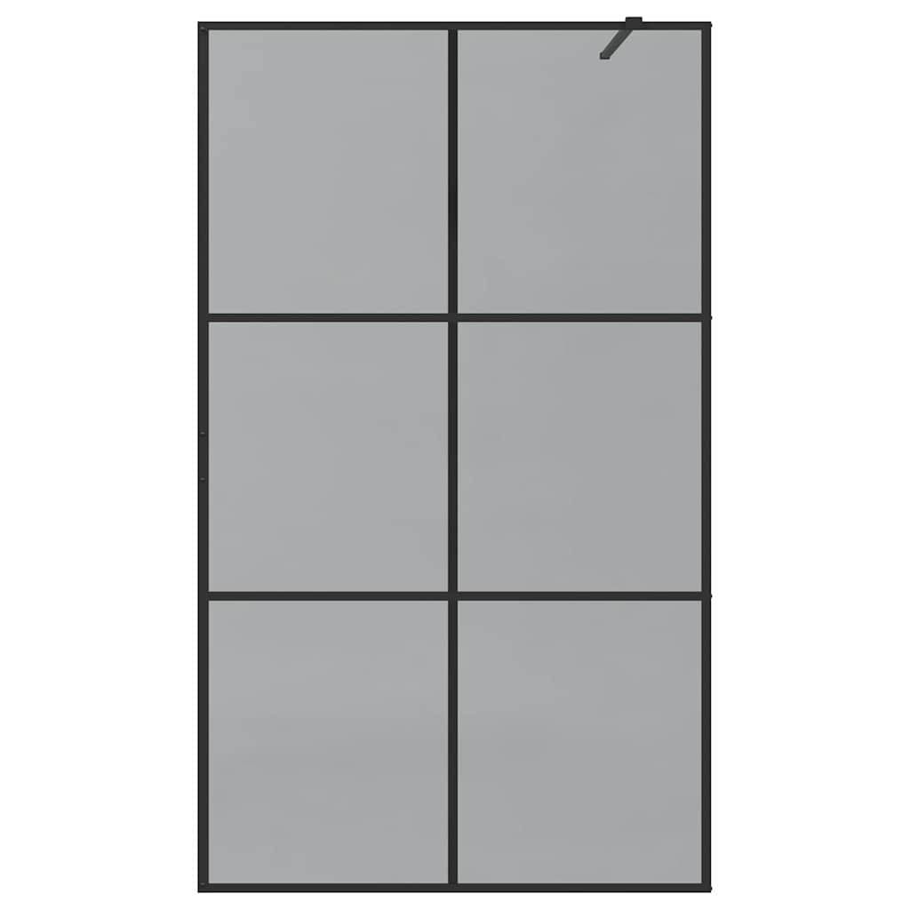 vidaXL Walk-in Duschwand Schwarz 115 x 195 cm Gehärtetes Glas