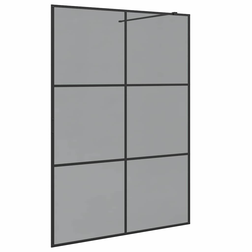 vidaXL Walk-in Duschwand Schwarz 140 x 195 cm Gehärtetes Glas