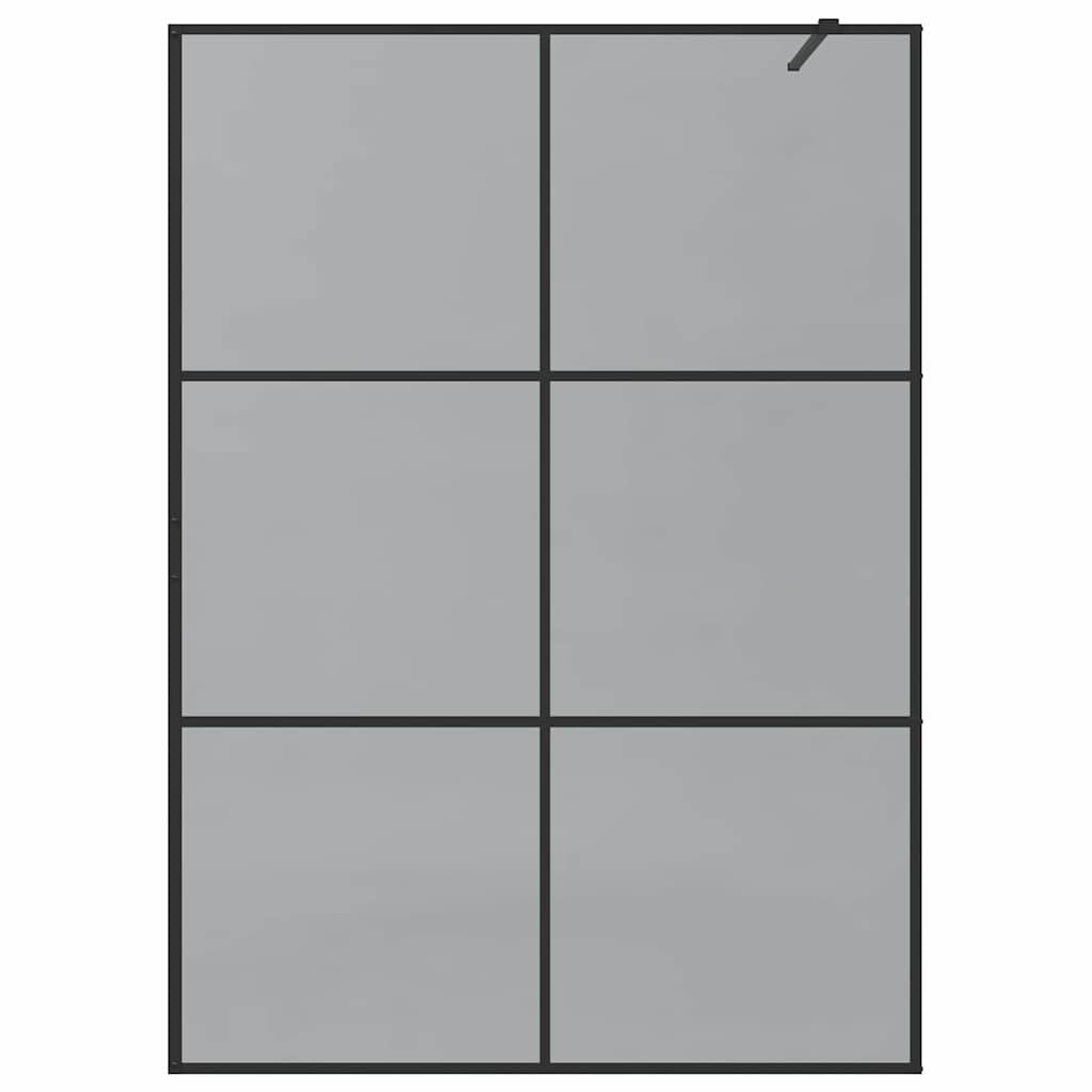 Ein Fenster mit einem schwarzen Rahmen, der in sechs gleich große rechteckige Scheiben unterteilt ist, mit einem Griff oben rechts zur Bedienung.